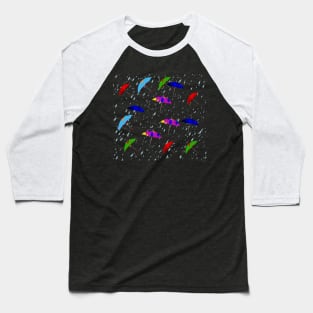 Umbrellas and Rain Pattern Baseball T-Shirt